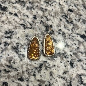 Kendra Scott Lyn Statement drop earrings in crushed Gold Mica